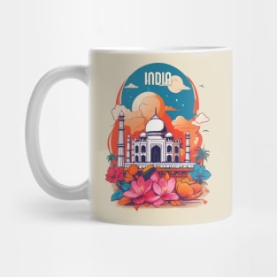 Vintage Travel India Design Mug